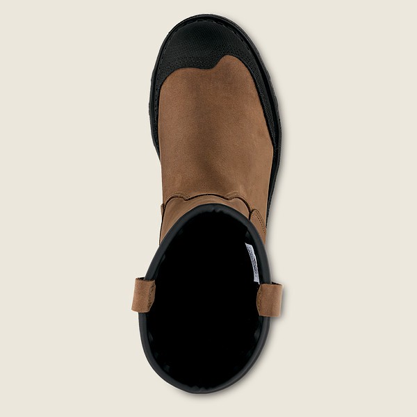 Red Wing Safety Boots Brown - Red Wing Mens Burnside - 11-inch Waterproof Toe Pull-on - YUOFT-5024